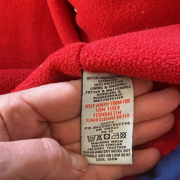 Mini Boden Navy Puffer Jacket Red Fleece Lining 13/14Y - Picture 5 of 5